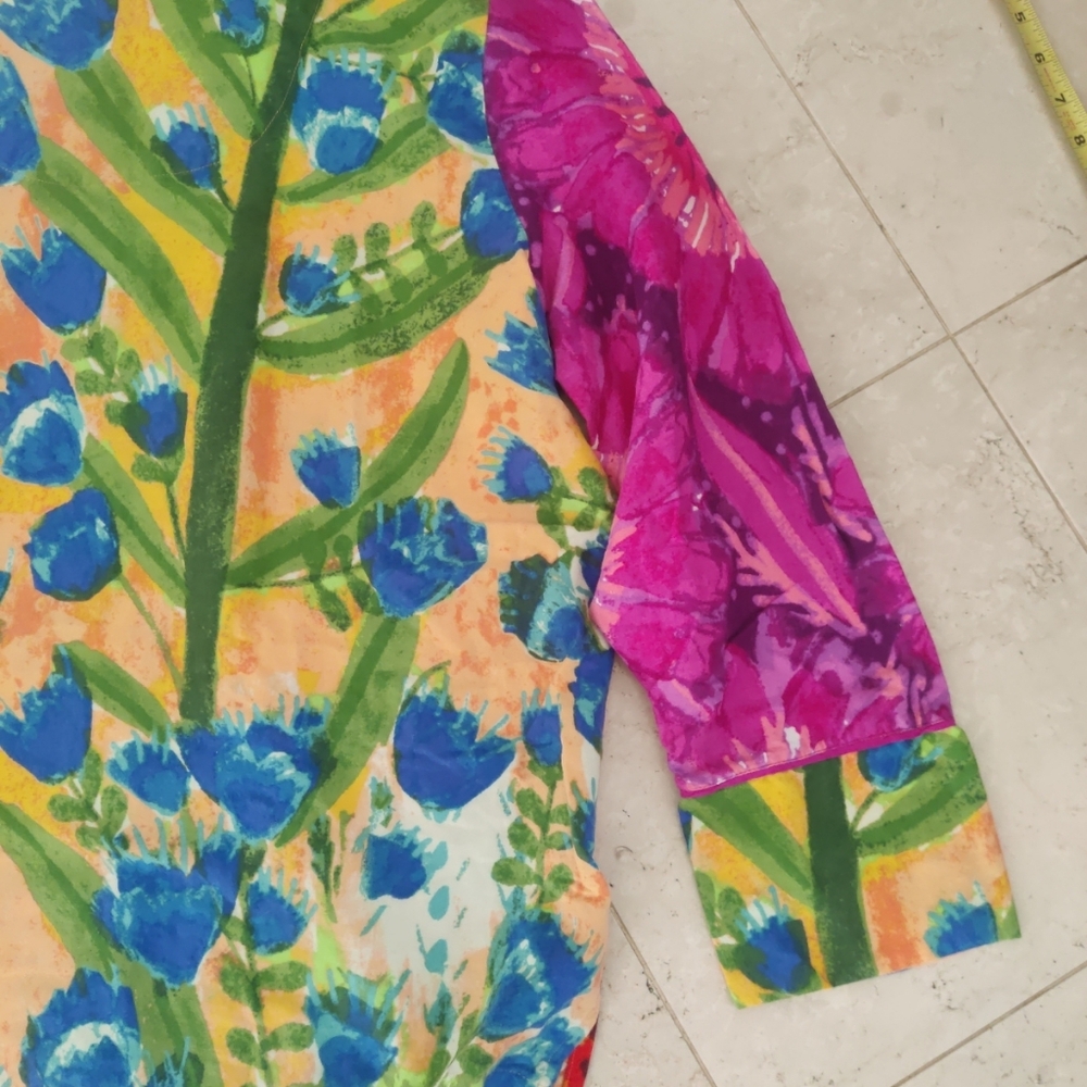 Anthropologie Roeqiya Fris Garden Bloom Pajama Top Colorful Large Petite NWOT - Picture 14 of 14